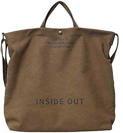 Sumleno Bolsos de mano tote grandes de lona para mujer, bolso de trabajo casual para el hombro, bandolera con asa superior, estilo vintage grunge hobo, Café, Talla única