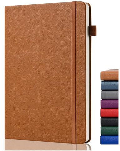 Bullet Dotted Journal – A5 Dotted Notizbuch, 140GSM Dickes Papier, A5 Dotted Journal mit 152 Seiten, Gesäßtasche, Stifthalter, Hardcover Gepunktet Notizbuch für Planung, Notizen, Studium