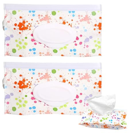 2 PCS Baby Wipes Dispenser - Baby Wet Wipe Pouch Reusable Baby Wipe Case Travel Wet Wipe Box Holder with Lid for Home Office Organiser