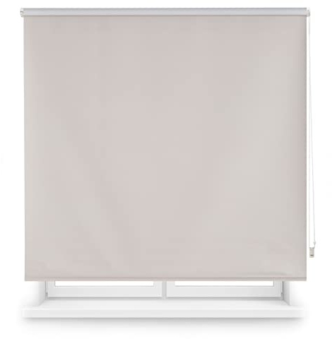 ECOMMERC3 | Estor Enrollable Opaco Blackout Térmico Tamaño 120x175 - Aislante Frío/Calor Tamaño Tela 117x170- Estor Opaco Fácil Instalación Color Gris Plata