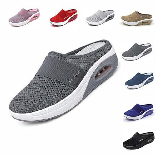 Dinint Diabetiska ortopediska promenadskor dam slip-on luft slip-on promenadskor damsandaler