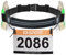 RJ-Sport Laufgürtel für Handy - wasserdichte Lauftasche, Sportgürtel Hüfttasche, Triathlon Startnummernband Laufgurt mit Bauchtasche & Verstellbarem Gummiband & Nummernhalter &6 Gel-Halter (Schwarz)
