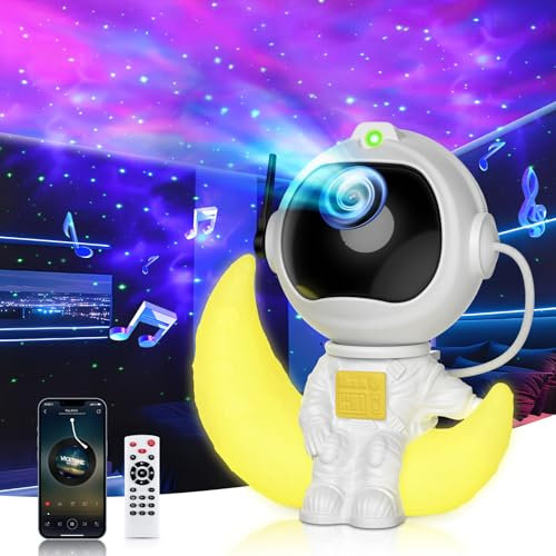 VUENICEE Astronaut Sternenhimmel Projektor, Nachtlicht Kinder Galaxy Projektor, mit Fernbedienung/Timer/Bluetooth, Zimmer Deko Schlafzimmer Geschenk für Kinder und Erwachsene