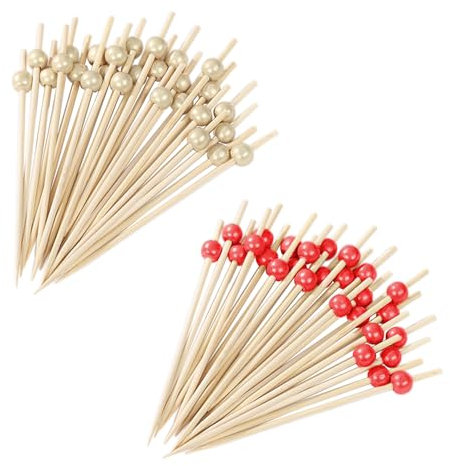 200 Brochetas Pequeñas De Cuentas Redondas, Brochetas De Frutas, Brochetas De Cócteles Creativas, Brochetas De Decoración De Alimentos, Artículos Para Fiestas