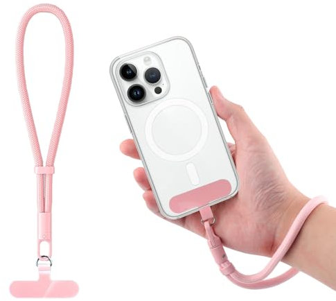 Phone Wrist Strap, Phone Wristlet Strap Simple Phone Lanyard Wrist Comfortable Cellphone Lanyard with Tether Tab Phone Patch for iPhone and Most Phone Case (Pink)