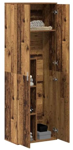 vidaXL Alto Mobile Legno Vecchio 60 x 35 x 180 cm Legno Multistrato, Ampio Spazio, Moderno Mobile Alto, arredo in Legno, Design Elegante, organizza la Stanza, unità alla Moda