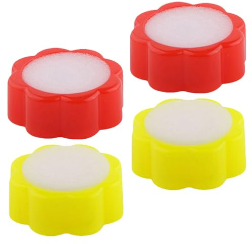 Cabilock Éponge Humidificatrice pour Doigts à Compter, Lot de 4 Pièces, Forme Fleur, Matériel de Bureau pour Comptage D'argenté, Compresse Humide pour Usage Bancaire et Scolaire