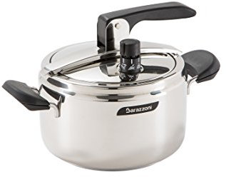 Barazzoni Pentola a Pressione Modello Rapida, ø22cm, capacità 5lt. Made in Italy, Acciaio Inossidabile, Argento, 5,0 Lt