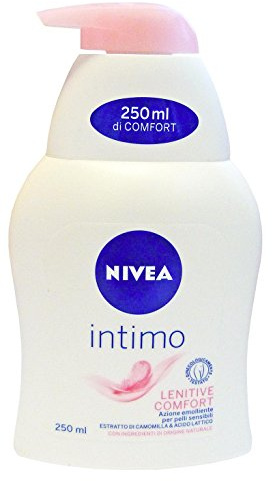 NIVEA Intimo Sensitive Cleansing Wash 250 ml (8.45 fl oz) Gentle Intimate Care Lotion with Pump Dispenser, Mild pH-Balanced Daily Hygiene Cleanser, Lightweight Formula for Everyday Use