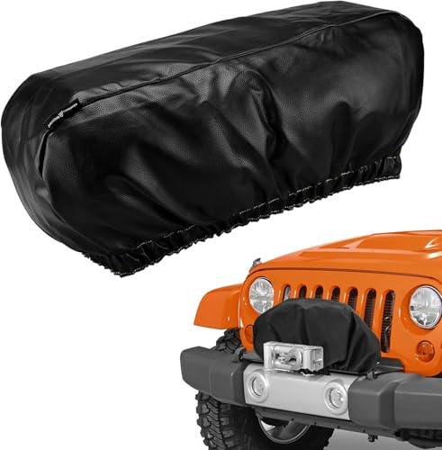 SEVEN SPARTA Winch Cover Heavy Duty Waterproof Winch Protection Cover, Dust-Proof,Universal Winch Protective Cover for Electric Winches Up to 17500 Lbs, 24” W x 10” H x 7” D (1)