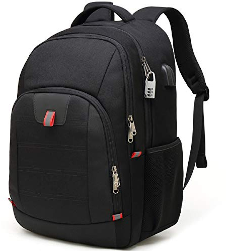 Della Gao Laptop Backpack for Men, Large Anti-Theft Business Travel Backpack with USB Charging Port, Water Resistant College Computer Bag for Men/Women for 17 Inch Laptop and Notebook
