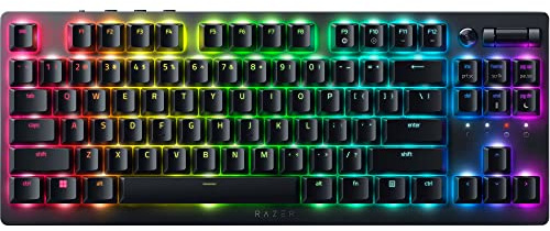 Razer DeathStalker V2 Pro Tenkeyless (Interruptor Rojo) - Teclado Óptico Inalámbrico para Juegos de Bajo Perfil (Interruptores Ópticos Lineales, HyperSpeed, Bluetooth 5.0) QWERTY Teclado ES | Negro