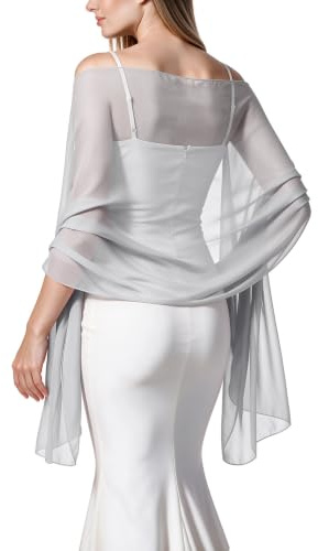 Ladiery Shawls and Wraps for Evening Dresses, Sheer Chiffon Shawl for Women