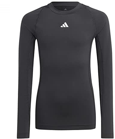 adidas Boys T-Shirt (Long Sleeve) Techfit Aeroready Long-Sleeve Top, Black, IA2025, 164