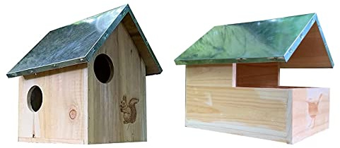Selections Wooden Blackbird Nest Box and Squirrel Nesting House - Pack of 2