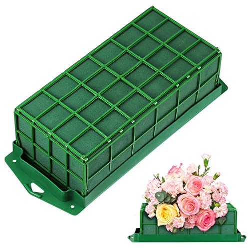 Deruaku Floral Foam Cage Flower Holder, Cage, in Caged Foam, Grid Block for Wedding Party, Cages, DIY Floral, Rectangle Flower Foam Cage Holder for Fresh Flowers Home Party Decoration