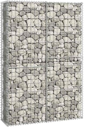Homgoday Gavión con tapa de alambre galvanizado 150 x 100 x 30 cm, gaviones metálicos para piedras, gaviones de jardín, jardinera