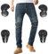 CTBQiTom Morradhose Herren Motorrad Hosen Motorrad Jeans Motorradhose Jeans Gepanzert mit CE Rüstung,Blau,XL=36W/31L