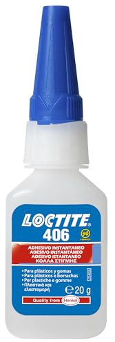 LOCTITE 406, Adesivo istantaneo a bassa viscosità, Colla istantanea trasparente per plastiche, Colla cianoacrilato per un fissaggio rapidissimo, 1 flacone da 20g