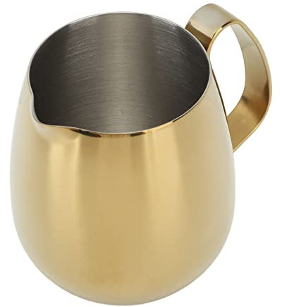 Taza de Leche y café, Jarra con Tanque de Flores, Máquina de Lujo Dorada para Jarras de Espuma Tipo Tambor (350ML)