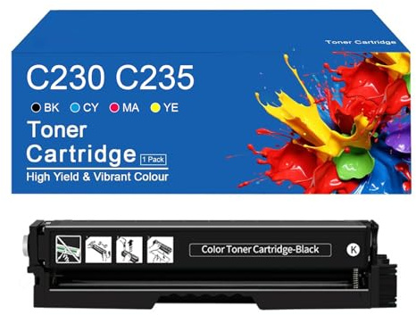 SEMTGJ Cartucce Toner ad Alta capacità C230/C235 compatibili 006R04391/92/93/94 per Stampante Xerox C230 C235 (Senza Chip),C230-BK
