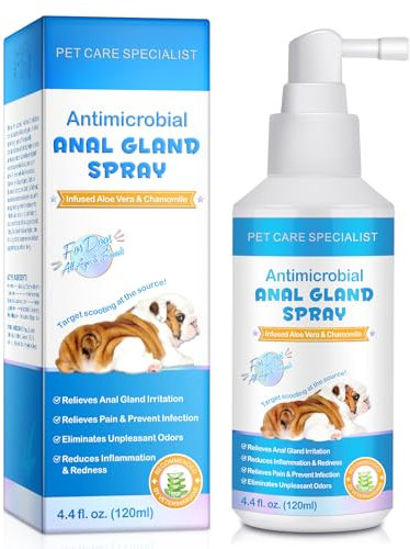 JSBNQRMZ Dog Anal Gland Spray - 120 ml Fast Relieves Anal Gland Irritations and Soothes Itching, Stops Scooting, Eliminates Tough Odors, Pain Relieving & Anti-Itch, Safe for All Animals