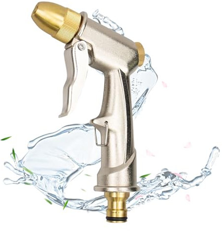 Home-X Hose Pipe Spray Gun, 100% Heavy Duty Metal Garden Hose Spray Gun, High Pressure Adjustable Hose Sprayer, Garden Hose Nozzles & Spray Guns, Ideal to Watering Lawns, Cleaning Floor Cars Pet Baths