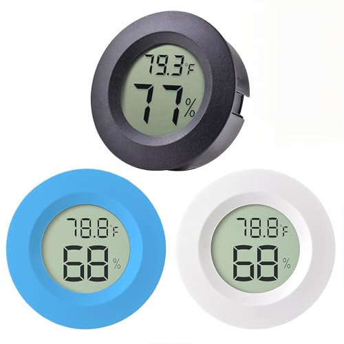 NHQZ 3 pieza mini termómetro digital para interiores, higrómetro digital LCD, monitor de temperatura y humedad para el hogar, guardería, incubadora de guitarra, reptiles, invernadero de coche