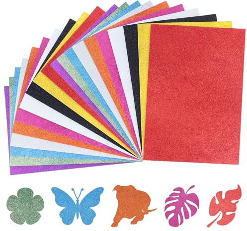 20 hojas de papel brillante para manualidades, A4, multicolor, papel de colores, papel autoadhesivo para manualidades, tarjetas de felicitación, álbumes de recortes, 10 colores