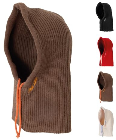 Fisura – Balaclava marrón “Hot Ideas”. Balaclava Original para Mujer. Pasamontañas de Punto Invierno. Bufanda con Capucha para Invierno