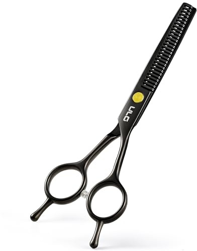 ULG Forbici per sfoltire i capelli, 16,5 cm, forbici professionali per sfoltire i capelli, ultra affilate, in acciaio inox, per utenti mancini/destri, ergonomiche per donne, uomini, bambini, animali