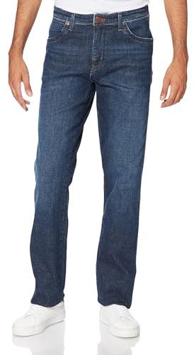 Wrangler Men's Texas Contrast Straight Jeans, Night Break, 33W / 34L