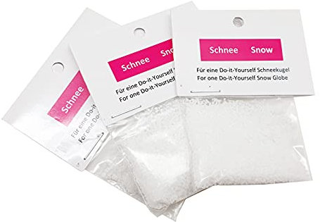 Schneekugelhaus 3 x Fine Snow for DIY Snow Globes - Classic Style, Clear Color