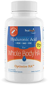 Hyalogic Hyaluronic Acid 120 mg Delayed Release Capsules | Combo Formula w/Glucosamine MSM | Support Healthy Joints, Eyes and Skin and Overall Body | Promote Healthy Skin | Non-GMO (30 Count)