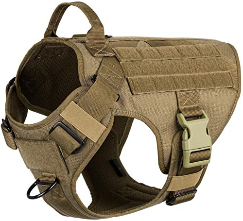 Lightweighting Tactical Dog Harness with Handle,K9 Working Training Molle Vest,No-Pull Front Clip, Hook and Loop Panel for Dog ID Personalized Badge Patch