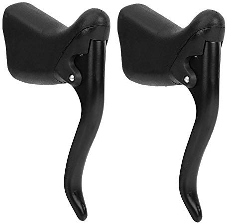 Keenso Mountain Road Bike Bicicleta Manetas de freno Palanca de freno de ciclismo Negro Plata(Negro)
