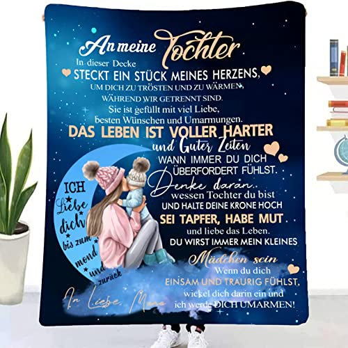 ZQYMM Personalisierte Decke Tochter Geschenke von Mama, Mutter Tochter Geschenke, Kuscheldecke Flauschige, Witziges Geburtstagsgeschenk für Meine Tochter, 18 Geburtstag Mädchen