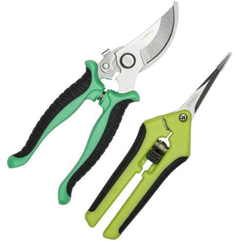 SOKAWO Sécateur De Jardin Professionnel; Ciseaux à Fleurs, Pour Plantes, Qualité Avec Lame Extra-Tranchante Pour Coupes Propres et Précises, Confortable Dans La Main