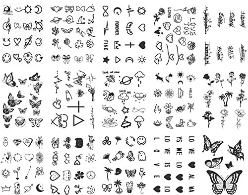 Sugeru 15 Fogli Super Resistente Tatoo Temporanei (214 Motivo), 2 Settimane - L'originale | Resistente All'acqua + Vegan + Nuova Tecnologia | Tatuaggi Semipermanenti, Tattoo Temporanei,Tattoo