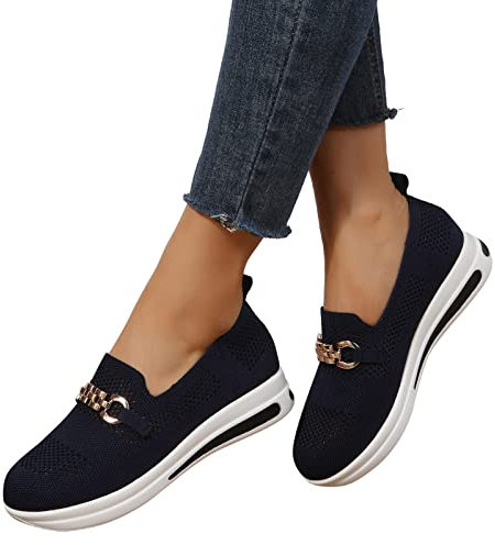 Fannyfuny Sneaker Damen Hellblau Wedges Keilabsatz Schuhe Sale Mesh Schutzschuhe Trainingsschuhe Walkingschuhe Straßenschuhe Plate Schuhe für Gehen Laufen Joggen Sports