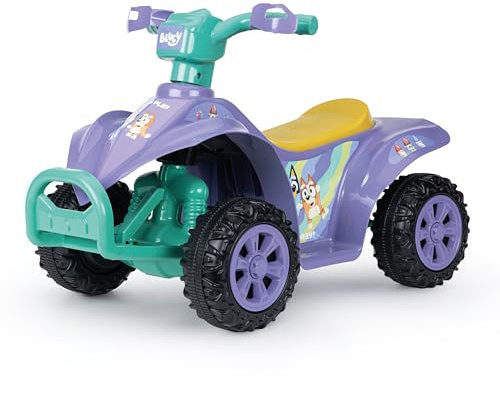 Bluey 6V ATV Quad for Kids - Powerful and Safe Ride-On Toy with Rechargeable Battery - Forward and Reverse Driving - Max Weight Capacity of 55 LBS - Ages 2-3 Years