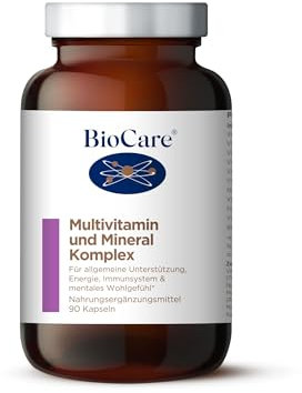 BioCare Multivitamine & Mineralien für Erwachsene - Mit Vitaminen, Folsäure, Zink und mehr - 90 Kapseln