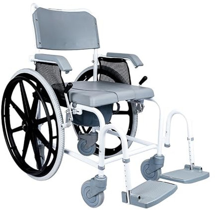 Ddasam Toilettenstuhl, rollstuhl für senioren, wasserdichter und sturzsicherer Rollstuhl mit Toilette für kranke, Duschstuhl mit Rädern für behinderte Menschen, für Toilette, Bad