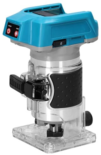 Mulcort Affleureuse Défonceuse sans fil,6 vitesses variables,600W 18000RPM,Défonceuse affleureuse Électrique avec lumière LED,diamètre du mandrin 6,35 mm,applicable à charpenterie,gravure artisanale