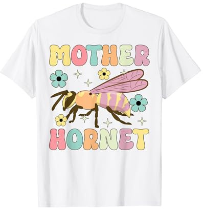 Mother Hornet Groovy Beekeeper Mom Beekeeping Hive T-Shirt
