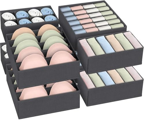 ZHHGOO Set di 8 Organizer Armadio Cassetti Intimo, Pieghevole Organizer Armadio Salvaspazio, Porta Mutande da Cassetto per Biancheria Intima, Reggiseni, Calze, Cravatte