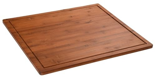 Kesper | XXL Herdabdeckplatte 56 x 50 x 4 cm | Farbe: Dunkelbraun | Material: FSC Bambus | ideal auch Schneideplatte oder Backbrett