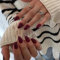 GlamRays 30Pcs Weinrot Press On Nails Kurz Oval, Dicke Akryl Nails Press Ons, Kurze Mandel Nails Klebe auf, Natürliche Runde Falsche Nails, Fake Nails zum Aufkleben