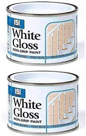GSV Essentials 2x White High Gloss Non-Drip Paint, Gloss Finish, Non-Cracking, Long Lasting, Fast Drying, Long Lasting Ideal Use For Wood, Metal, And Concrete, 180 ml