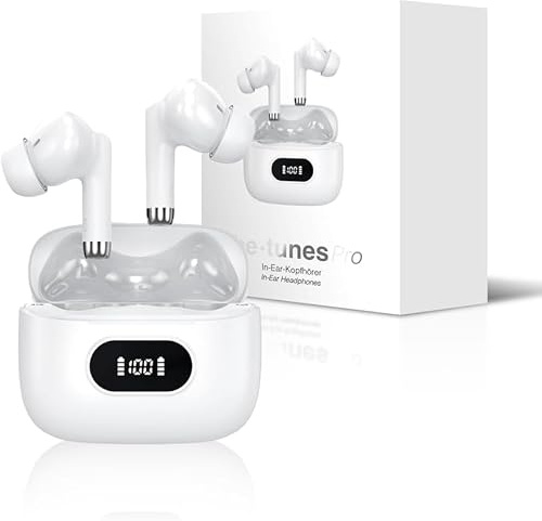 be tunes Auricolari Bluetooth in Ear PRO BT-14 – 5.3 senza fili Bluetooth in Ear Cuffie USB C con HiFi Stereo e bassi profondi – Bianco